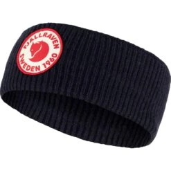 FJÄLLRÄVEN Gestricktes Stirnband 1960 Logo Headband 555 - Dark Navy Gestricktes Stirnband 1960 Logo Headband