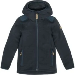 FJÄLLRÄVEN Kids Keb Fleece Hoodie 555 - Dark Navy 134 Kids Keb Fleece Hoodie