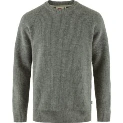 FJÄLLRÄVEN Övik Rib Sweater M Herren Strickpullover 020 - Grey S Övik Rib Sweater M Herren Strickpullover