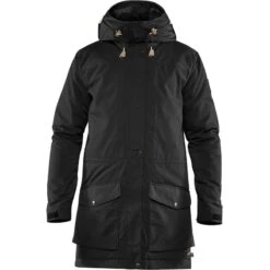 FJÄLLRÄVEN Singi Wool Padded Herren Parka S, Black, Herren Singi Wool Padded Herren Parka